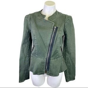 Free people olive green moto jacket